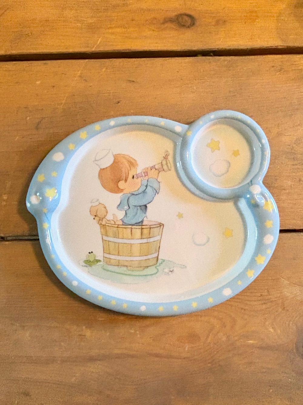 Vintage Precious Moments Melamine Plate Baby Boy